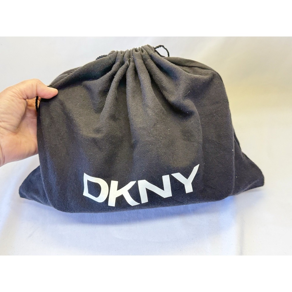 Vtg DKNY Logo Red Leather Small Shoulder Bag Purse Y2K Academia W/ Dust Bag - Picture 12 of 12